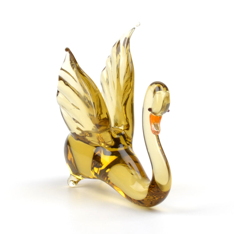 Elegant Swan Glass Figurine