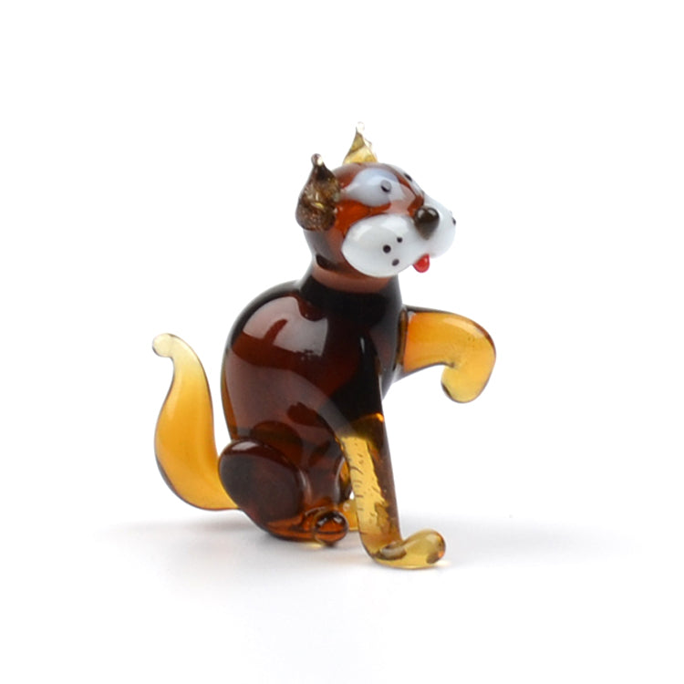 Brown Kitten Glass Figurine