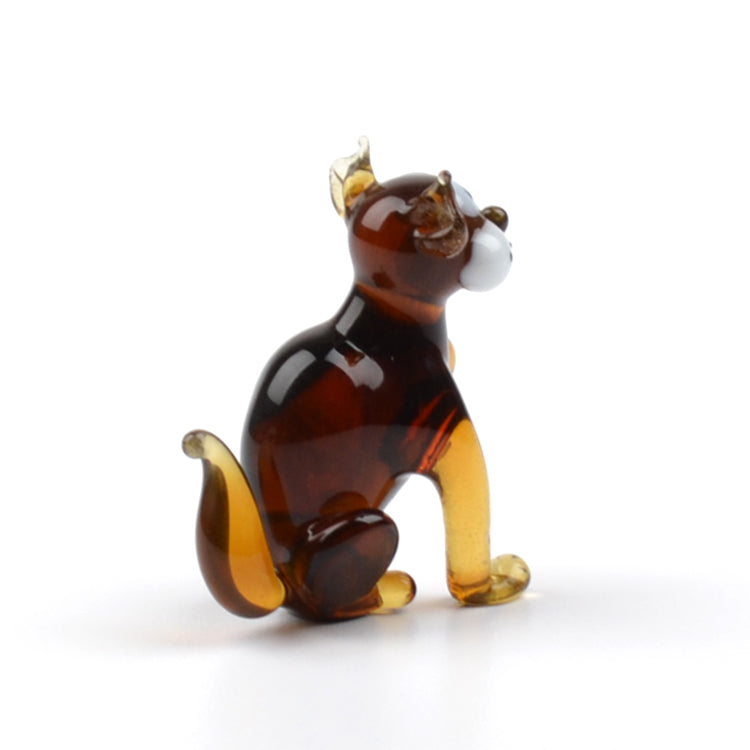 Brown Kitten Glass Figurine
