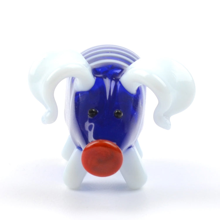 Cute Blue Pig Glass Figurine