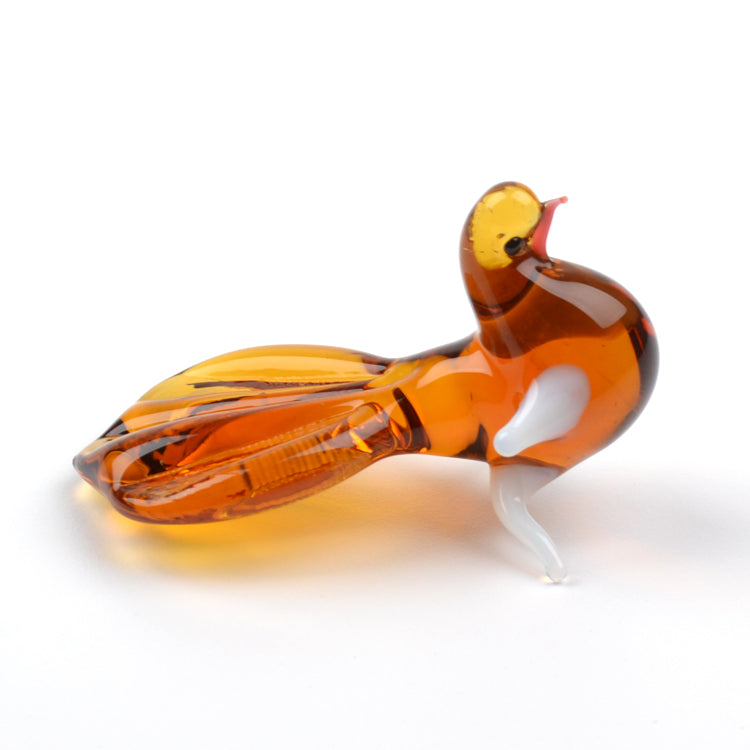 Brown Glass Pigeon Figurine