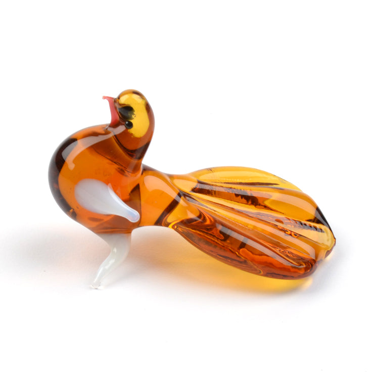Brown Glass Pigeon Figurine
