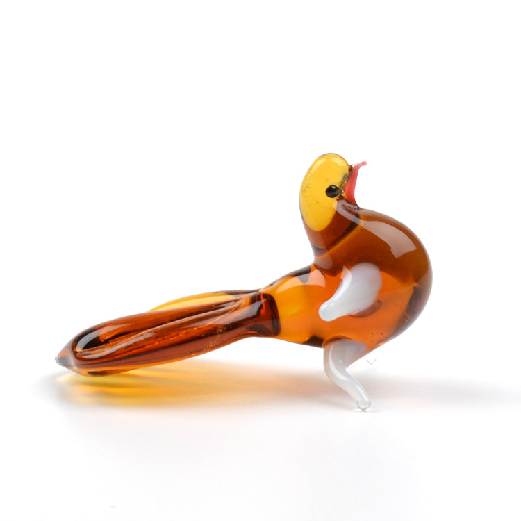 Brown Glass Pigeon Figurine