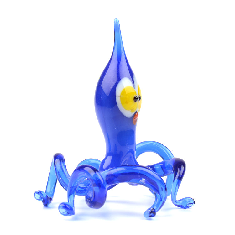 Blue Octopus Glass Figurine