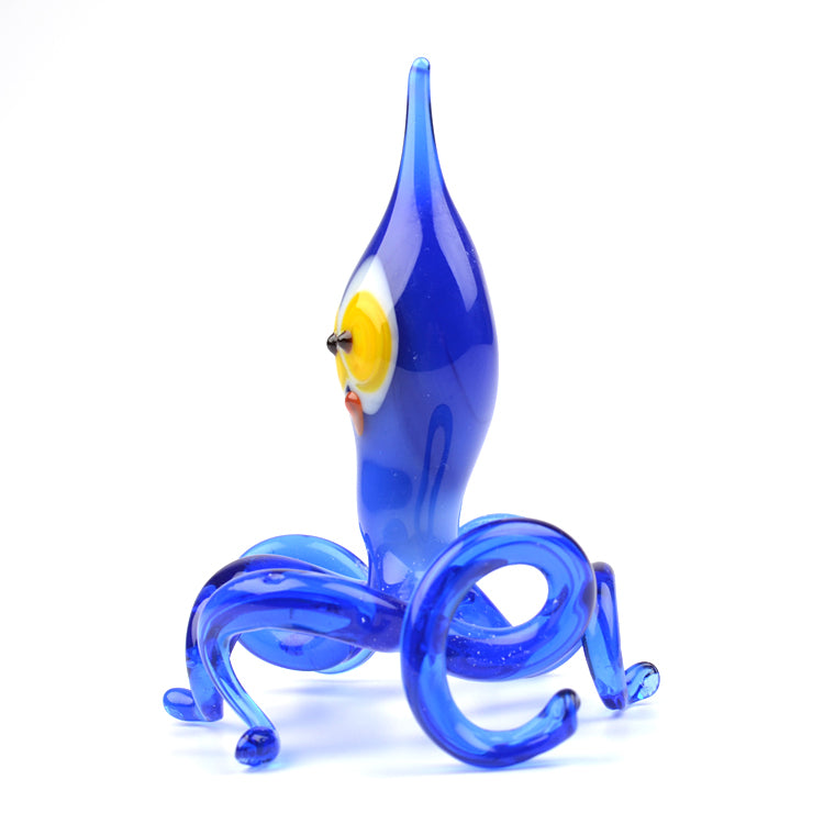 Blue Octopus Glass Figurine