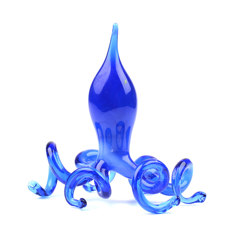 Blue Octopus Glass Figurine