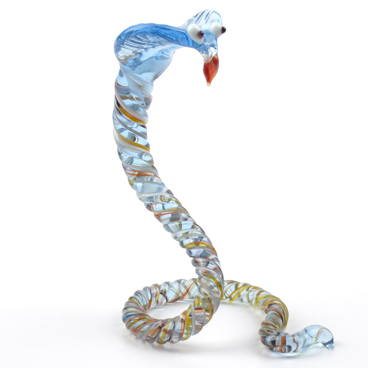 Blue Cobra Glass Figurine