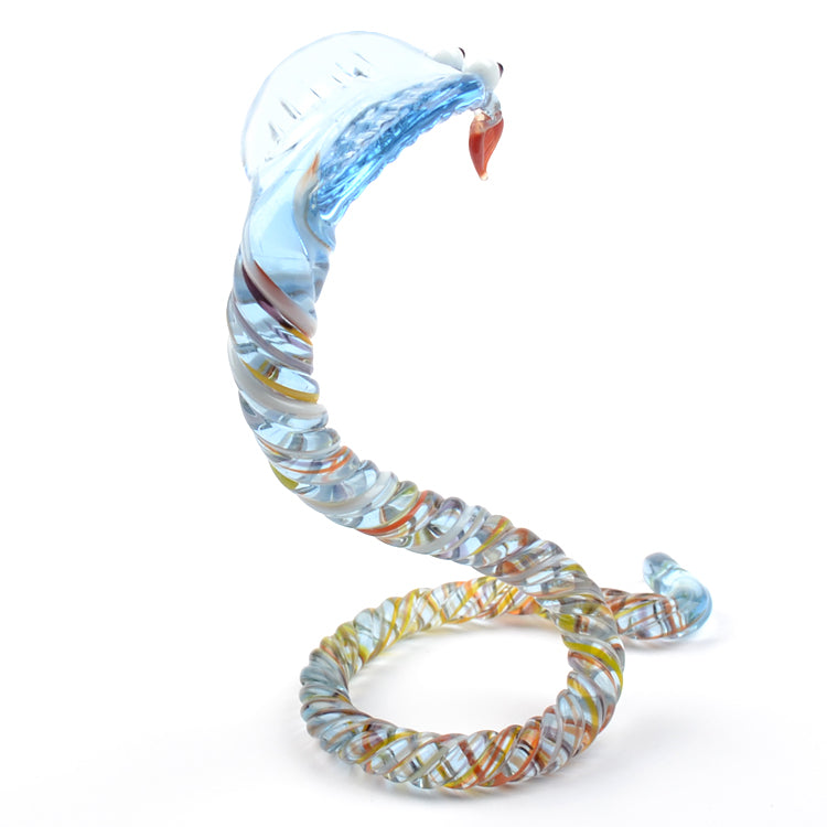 Blue Cobra Glass Figurine