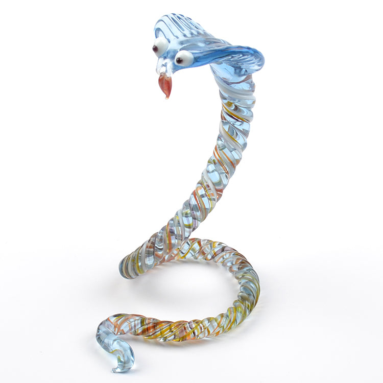 Blue Cobra Glass Figurine