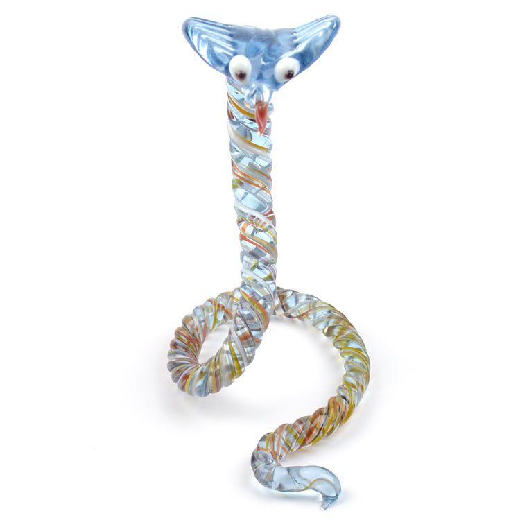 Blue Cobra Glass Figurine