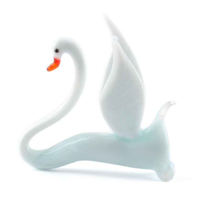 White Swan Glass Figurine