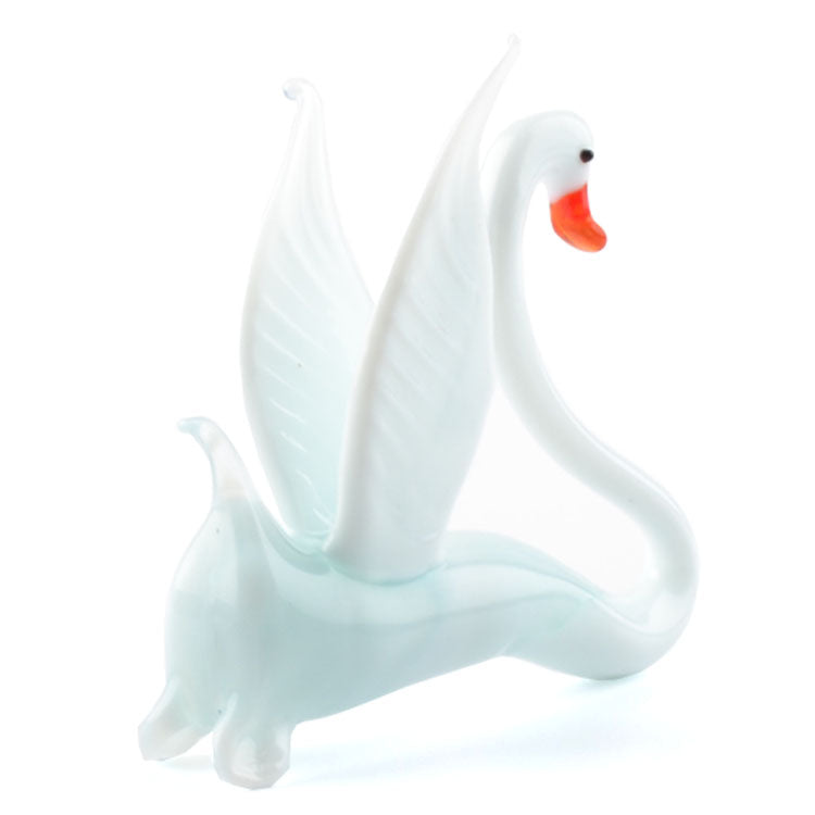 White Swan Glass Figurine