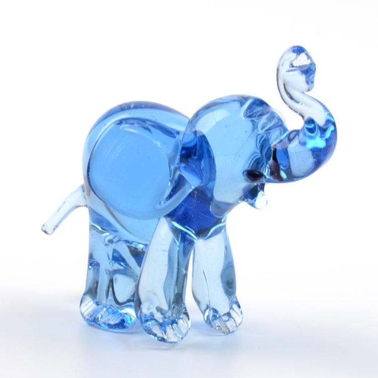 Blue Elephant Glass Figurine