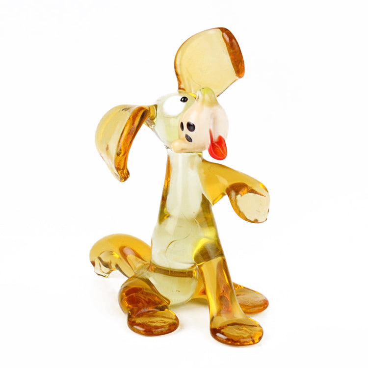 Silly Dog Glass Figurine