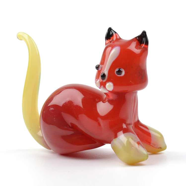 Red Cat Glass Figurine