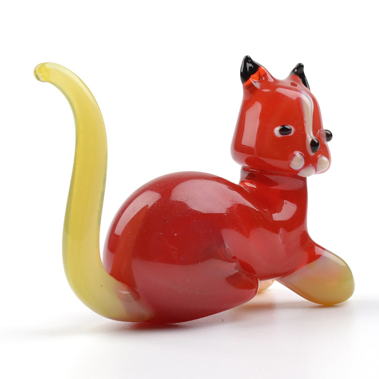 Red Cat Glass Figurine