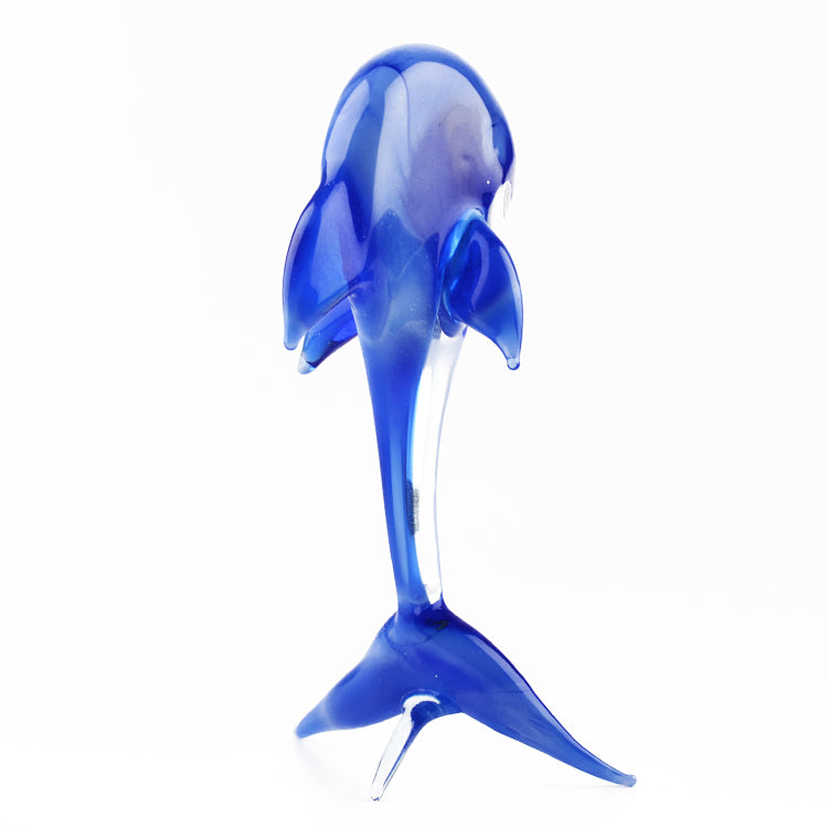 Happy Dolphin Blue Glass Miniature