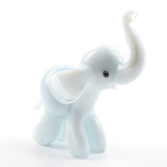 White Elephant Glass Figurine