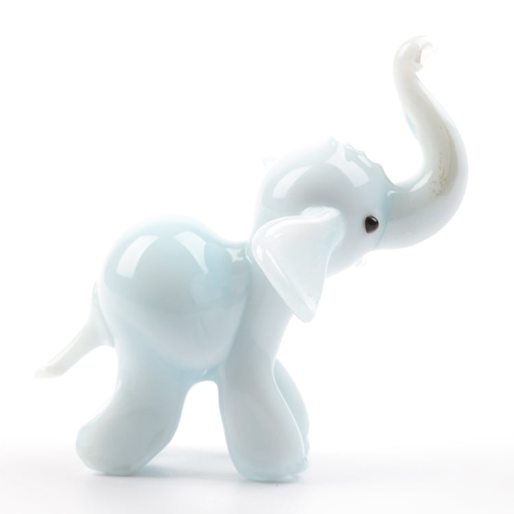 White Elephant Glass Figurine