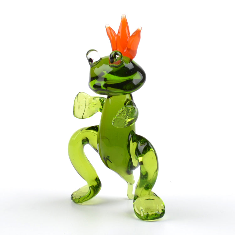 Dancing King Frog Figurine
