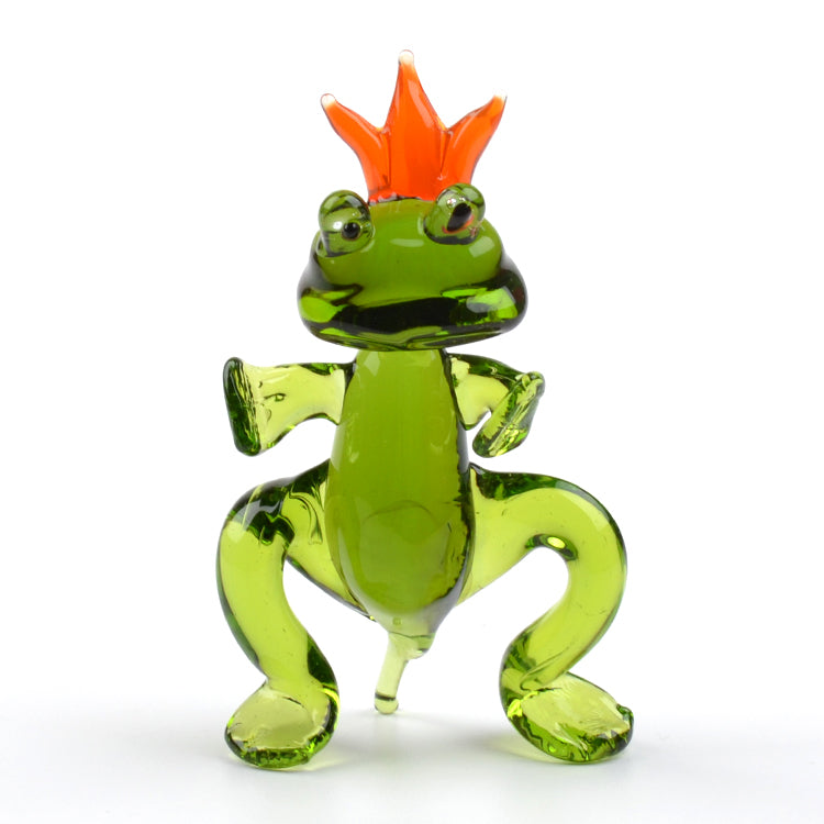 Dancing King Frog Figurine