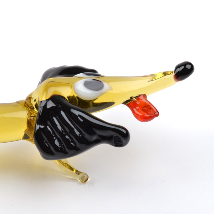 7" Long Dachshund Glass Figurine