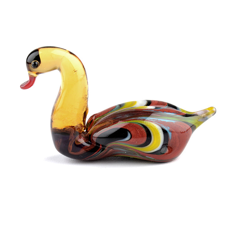 Brown Duck Glass Figurine
