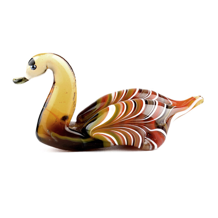 Brown Duck Glass Figurine