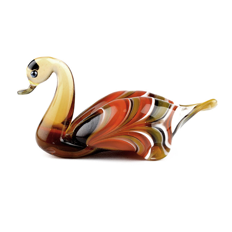 Brown Duck Glass Figurine