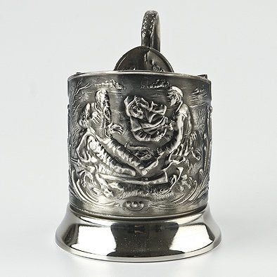 Hunters at Rest Nickel Plated Tea Glass Holder