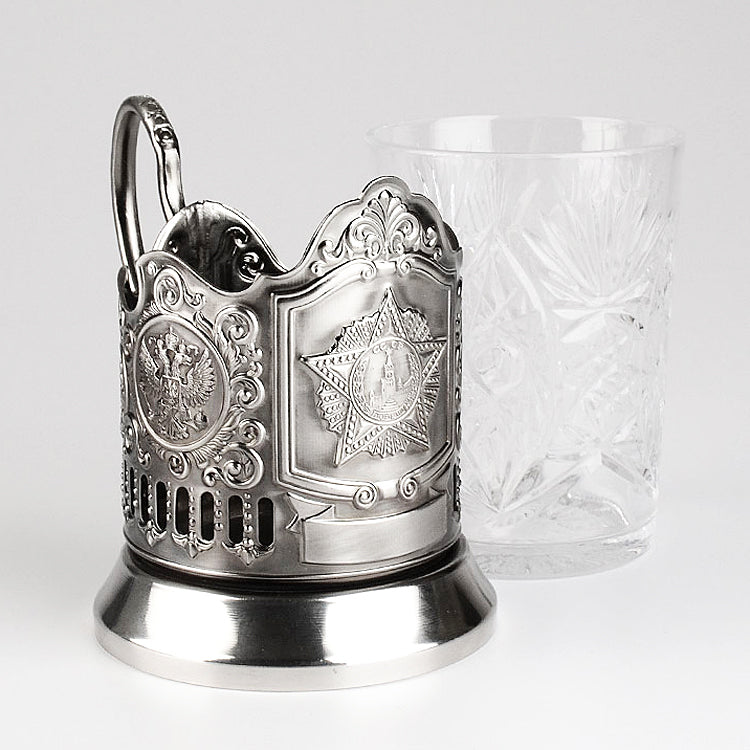 Russian Order of Victory Tea Glass Holder Set