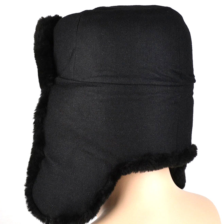 Black Soviet Shapka Ushanka Hat
