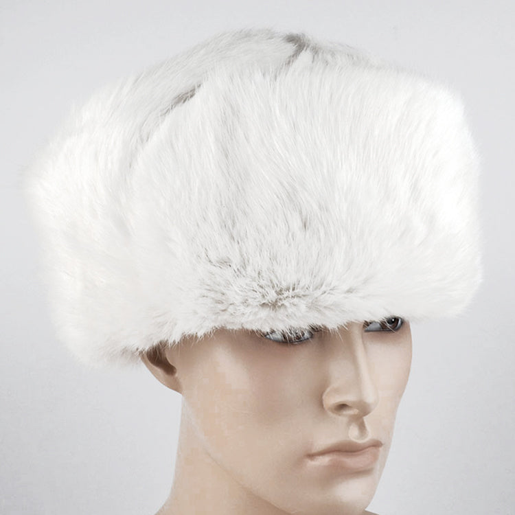 Real Russian White Rabbit Ushanka Hat