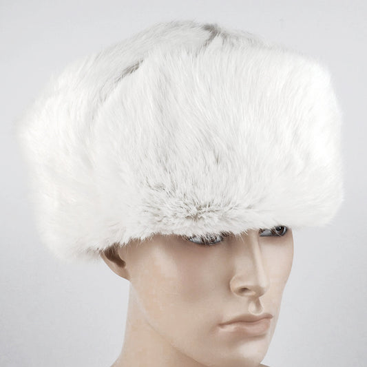 Real Russian White Rabbit Ushanka Hat