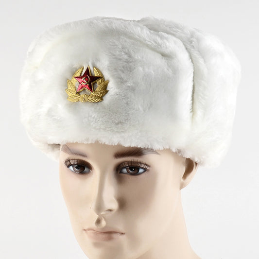 White Russian Shapka Ushanka Hat