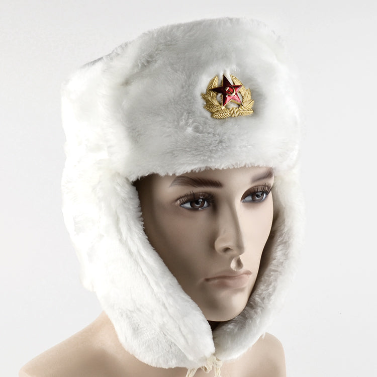 White Russian Shapka Ushanka Hat