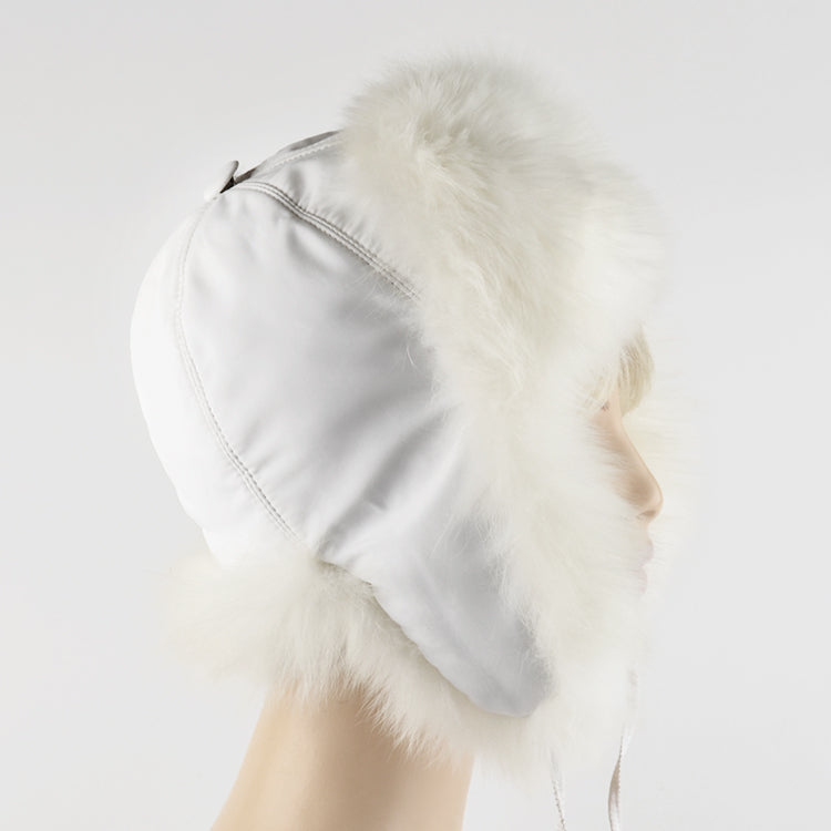 Genuine Polar Fox Fur Aviator Hat