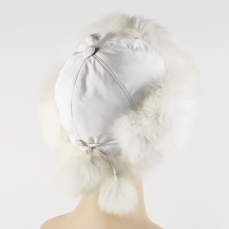 Genuine Polar Fox Fur Aviator Hat