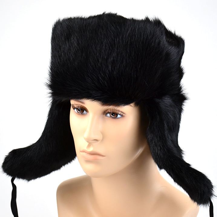 Glamorous Black Mink Ushanka Hat