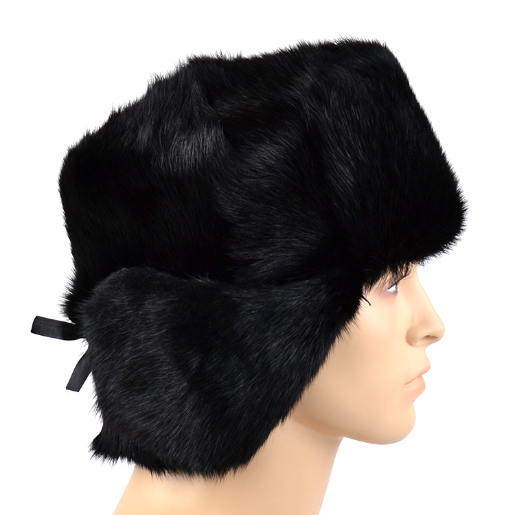 Glamorous Black Mink Ushanka Hat