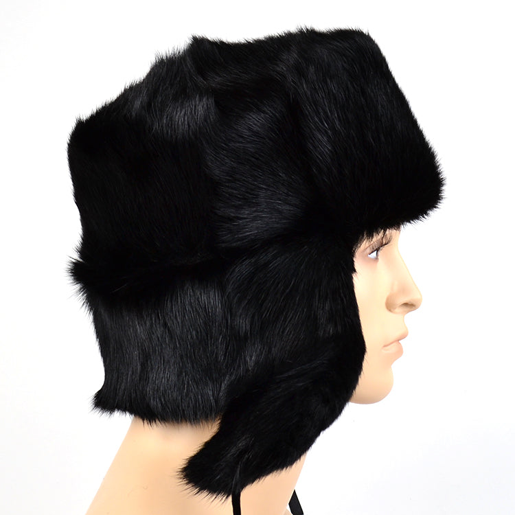 Glamorous Black Mink Ushanka Hat