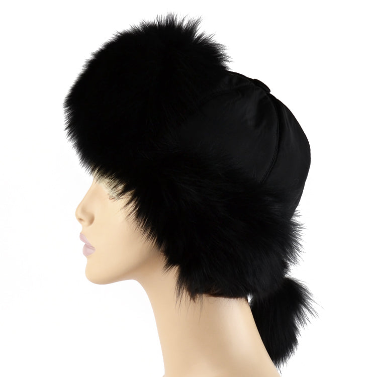 Women's Genuine Fox Fur Aviator Hat