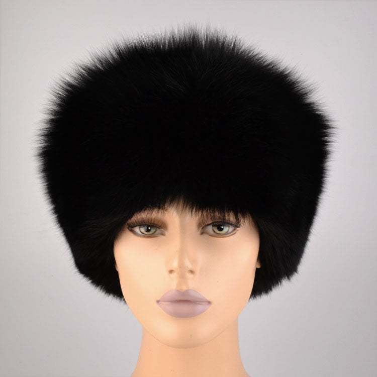 Women's Black Fox Fur Hat