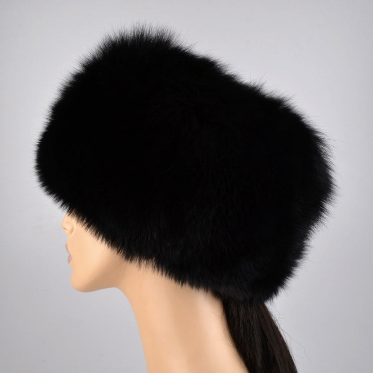 Women's Black Fox Fur Hat
