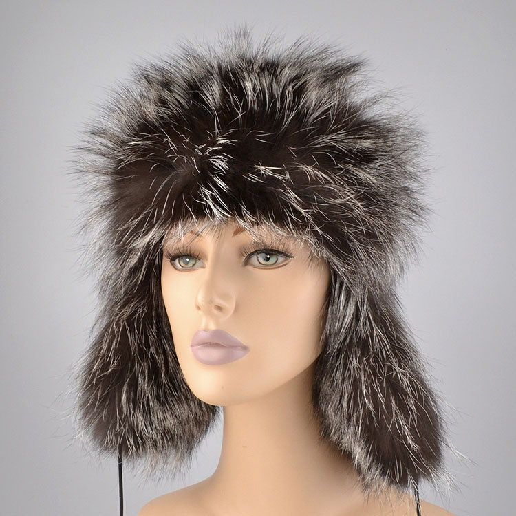 Women's Silver Fox Fur Hat