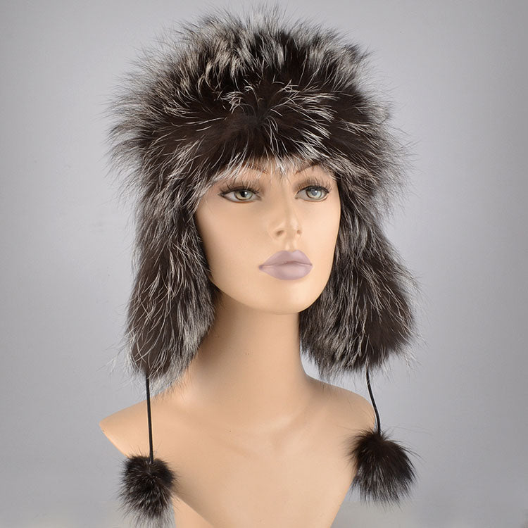 Women's Silver Fox Fur Hat