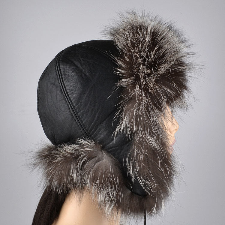 Women's Silver Fox Fur Hat