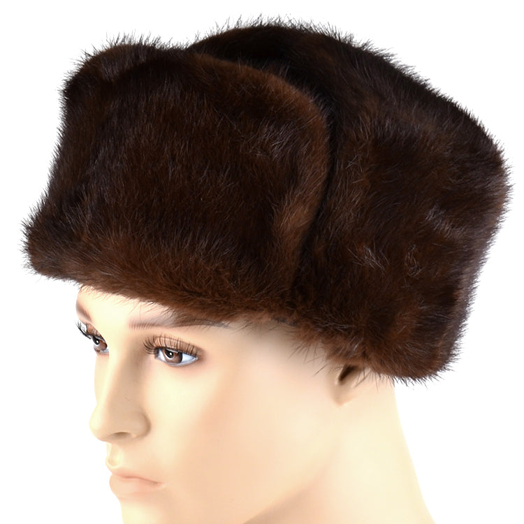 SOLD AS-IS Suede & Mink Fur Ushanka