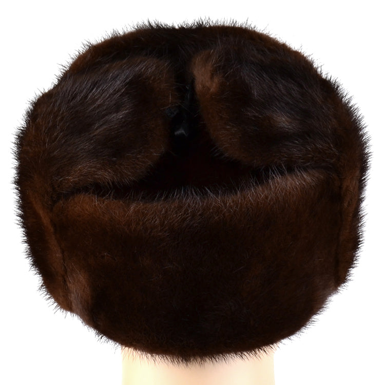 SOLD AS-IS Suede & Mink Fur Ushanka
