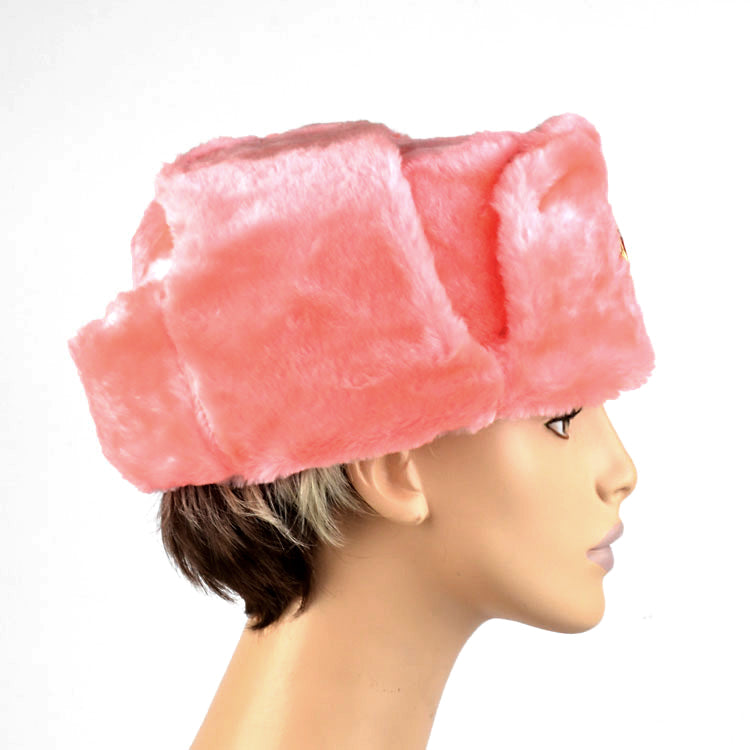 Funky Pink Russian Ushanka Hat